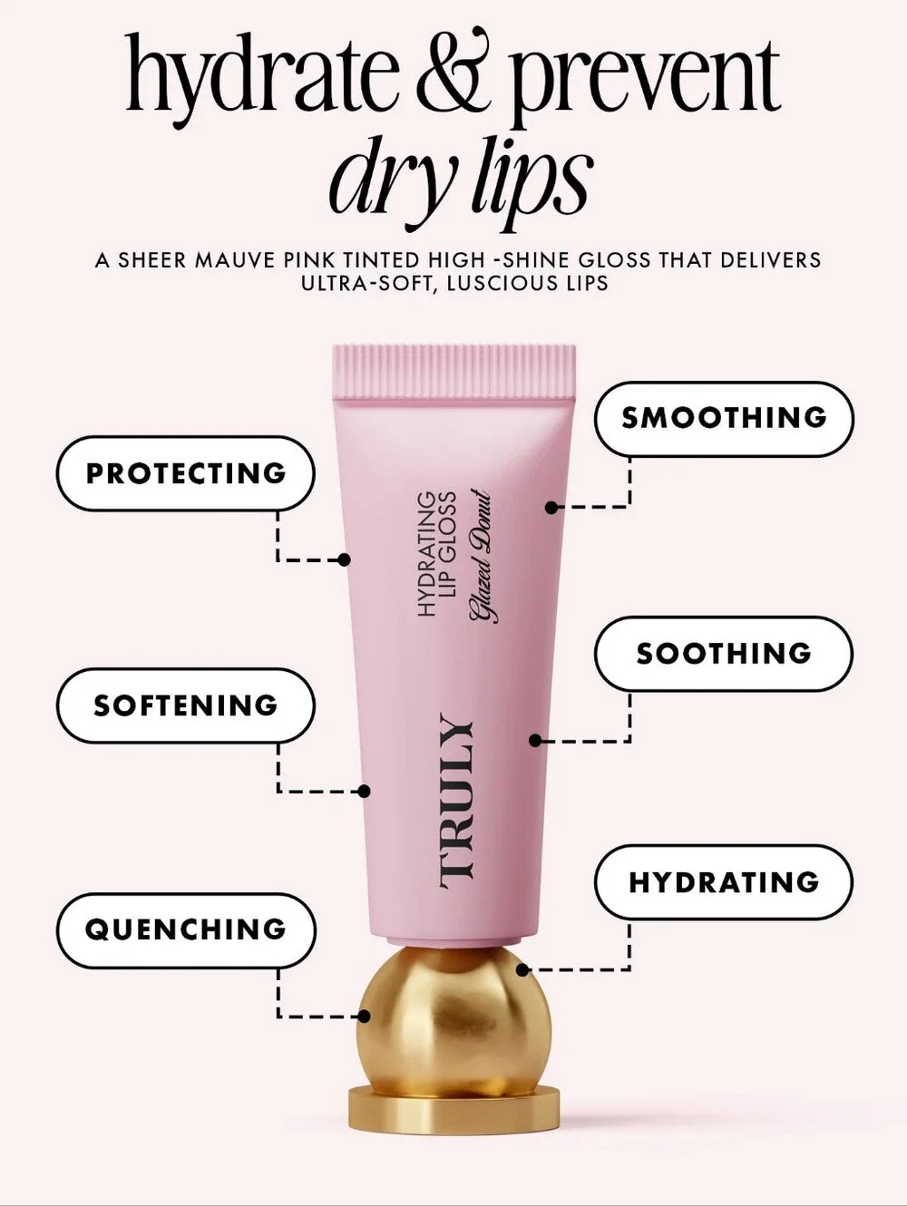 Truly Glazed Donut Hydrating Lip Gloss, NIB